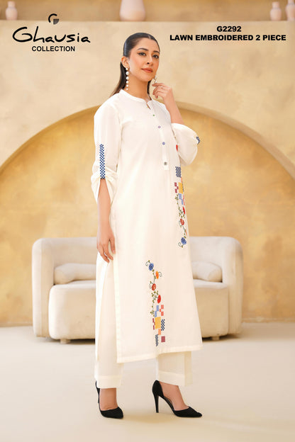 Lawn Embroidered kurta 2P - G2292
