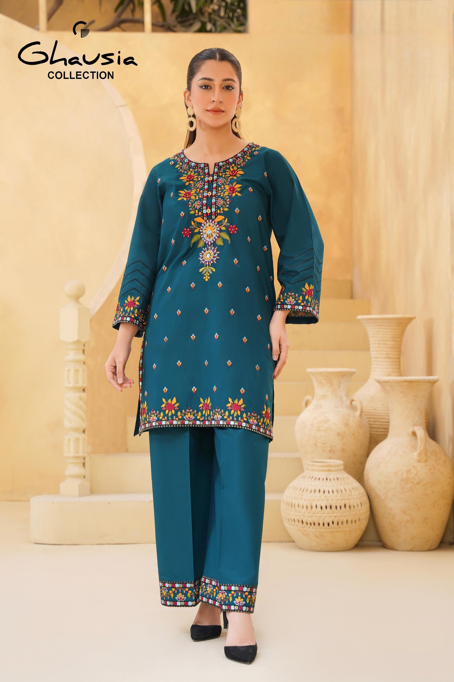 Lawn Embroidered kurti 2P - G2298