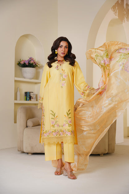 Lawn Embroidered Kurta 3P - G2290