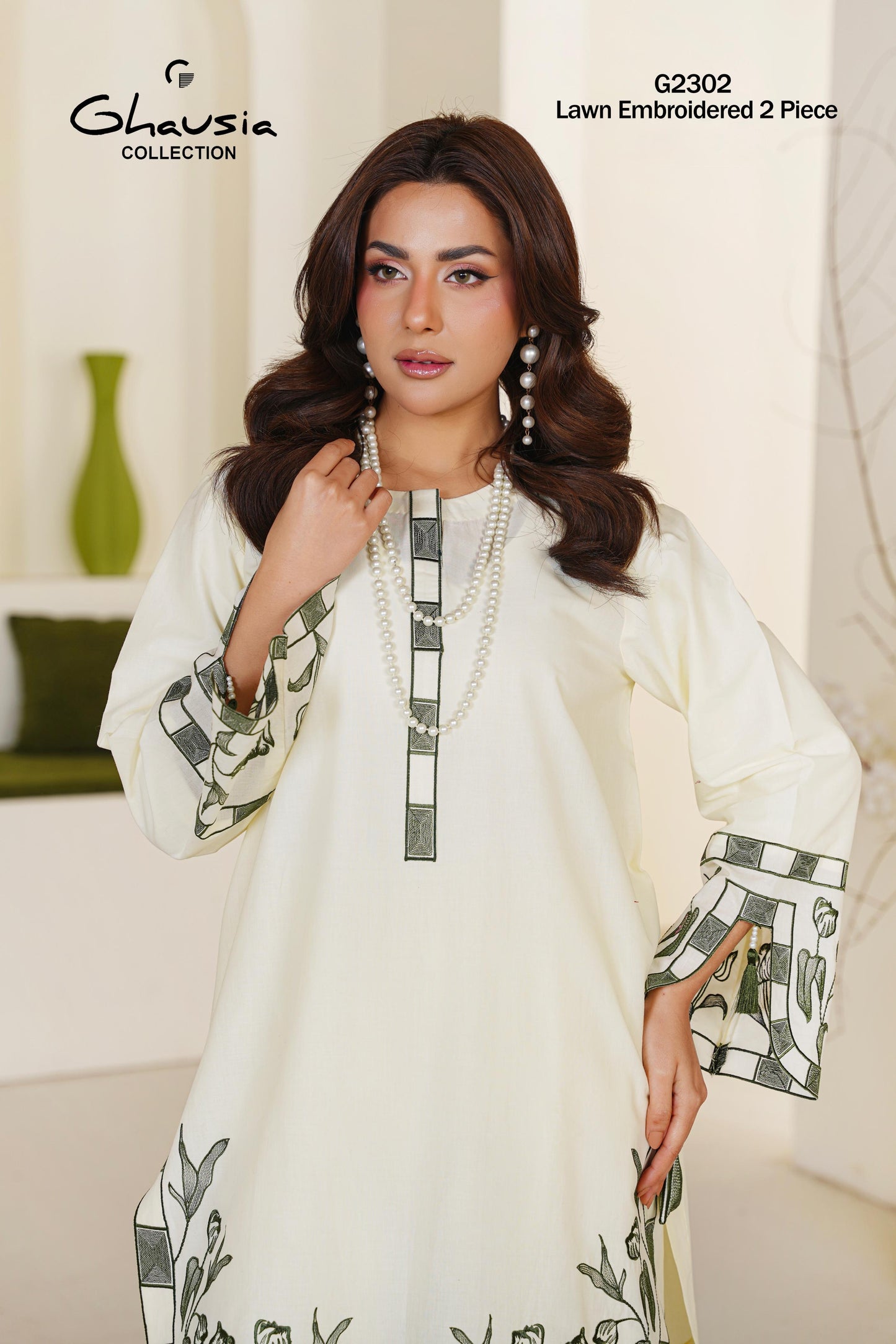 Lawn Embroidered kurti 2P - G2302