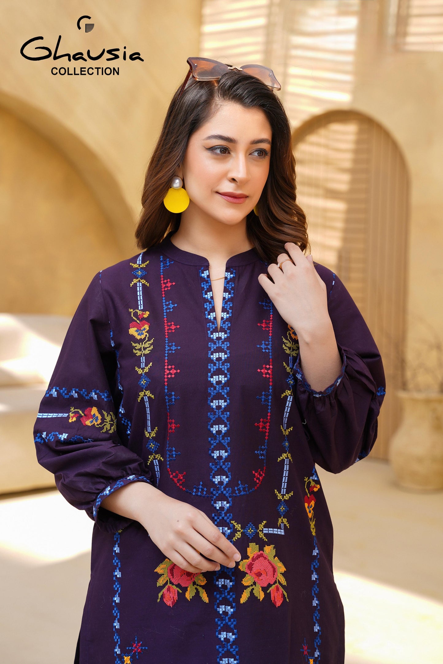 Cotton Embroidered Kurti 1P - G2304