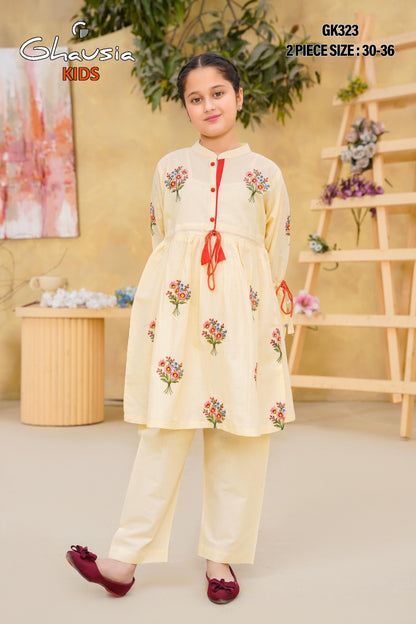 Kids Embroidered Lawn Kurta 2P - GK323
