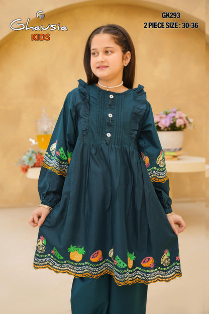 Kids Embroidered Lawn Kurta 2P - GK293
