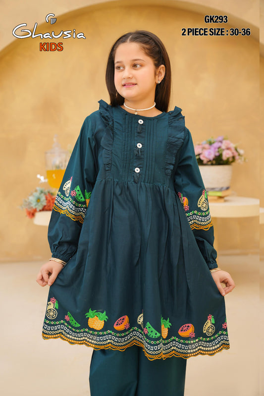 Kids Embroidered Lawn Kurta 2P - GK293