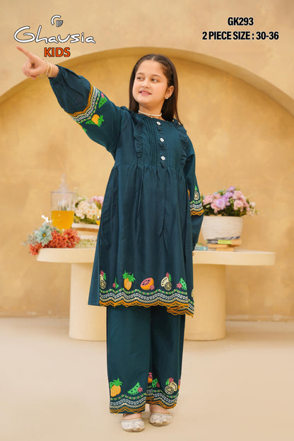 Kids Embroidered Lawn Kurta 2P - GK293