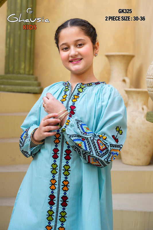 Kids Embroidered Lawn Kurta 2P - GK325