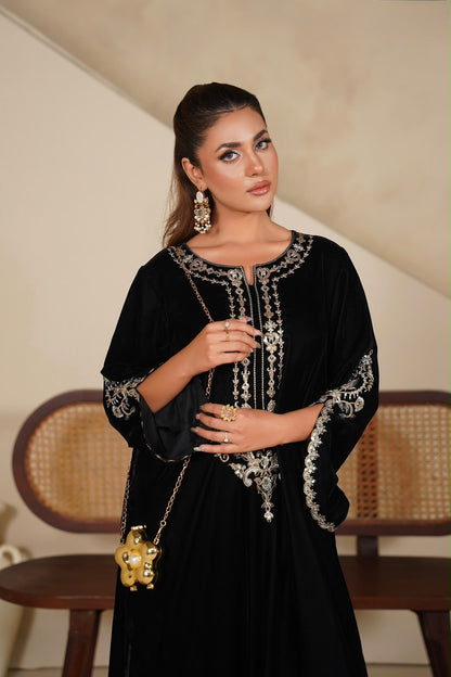 Velvet Embroidered Kurta - G2451