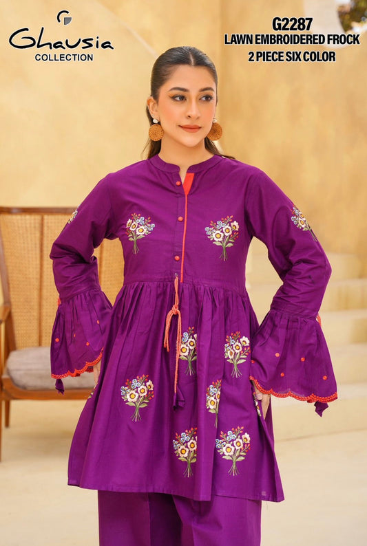 Lawn Embroidered Frock 2P - G2287