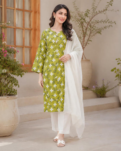 Printed Lawn Kurta 3 Piece