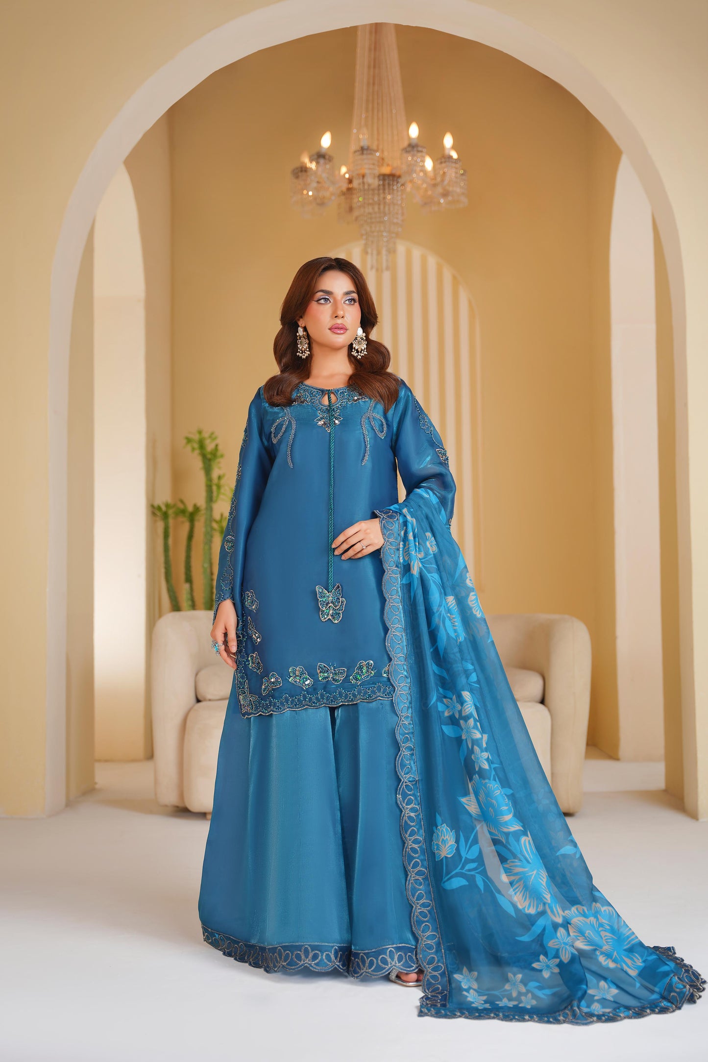 Embroidered Silk 3 Piece