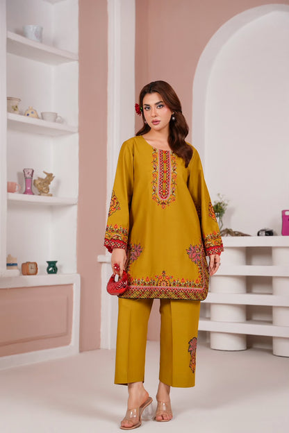 Embroidered Cambric Cotton 2pc