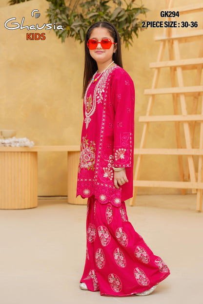 Kids Embroidered Lawn Kurta 2P - GK294