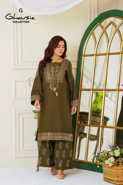 Viscouse Embroidered 3pc - G2200