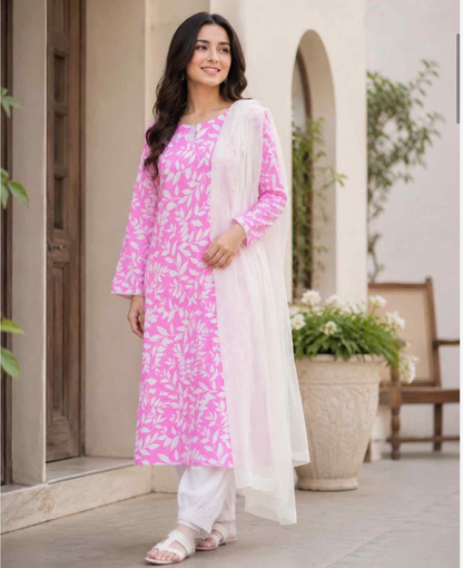Printed Lawn Kurta 3 Piece