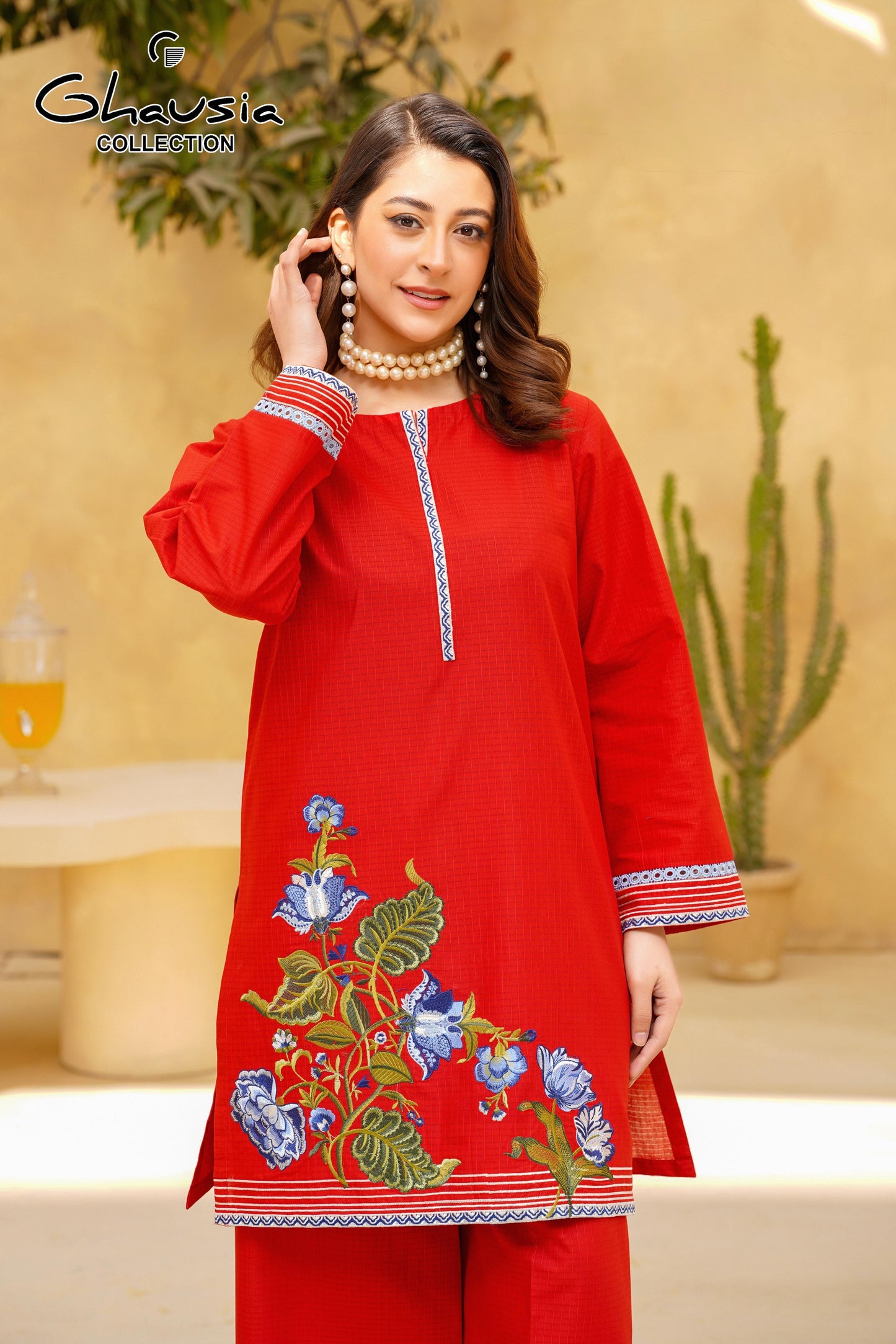 Lawn Embroidered kurti 2P - G2293
