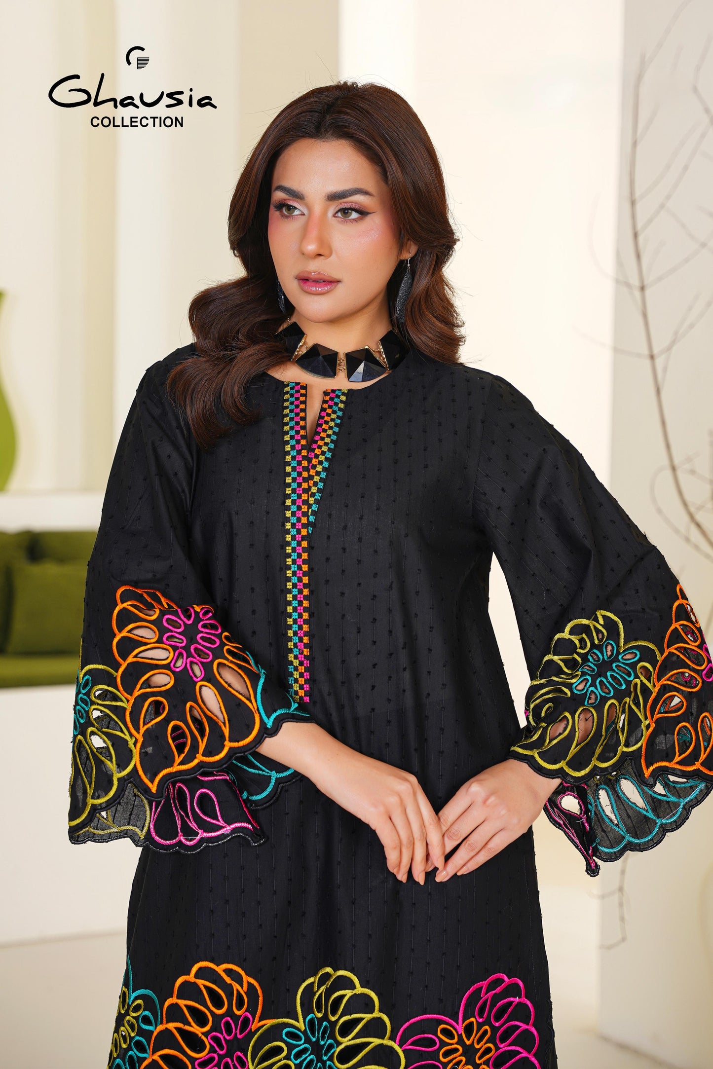 Lawn Embroidered kurti 2P - G2299