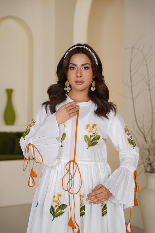 Cotton Embroidered Maxi frock - G2237