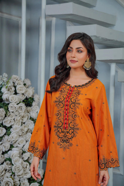 Embroidered Cambric Cotton 2pc ~ G1909 - Ghausia Collection