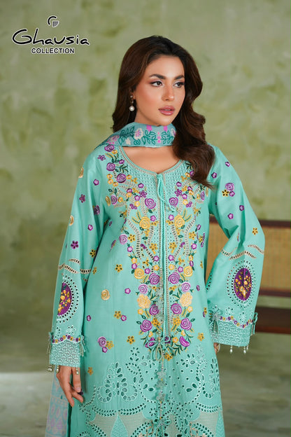 Embroidered Cambric Cotton 3pc