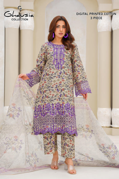 Cotton Digital Print Kurta 3P