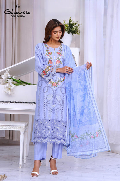Lawn Embroidered Kurta 3P - G2142