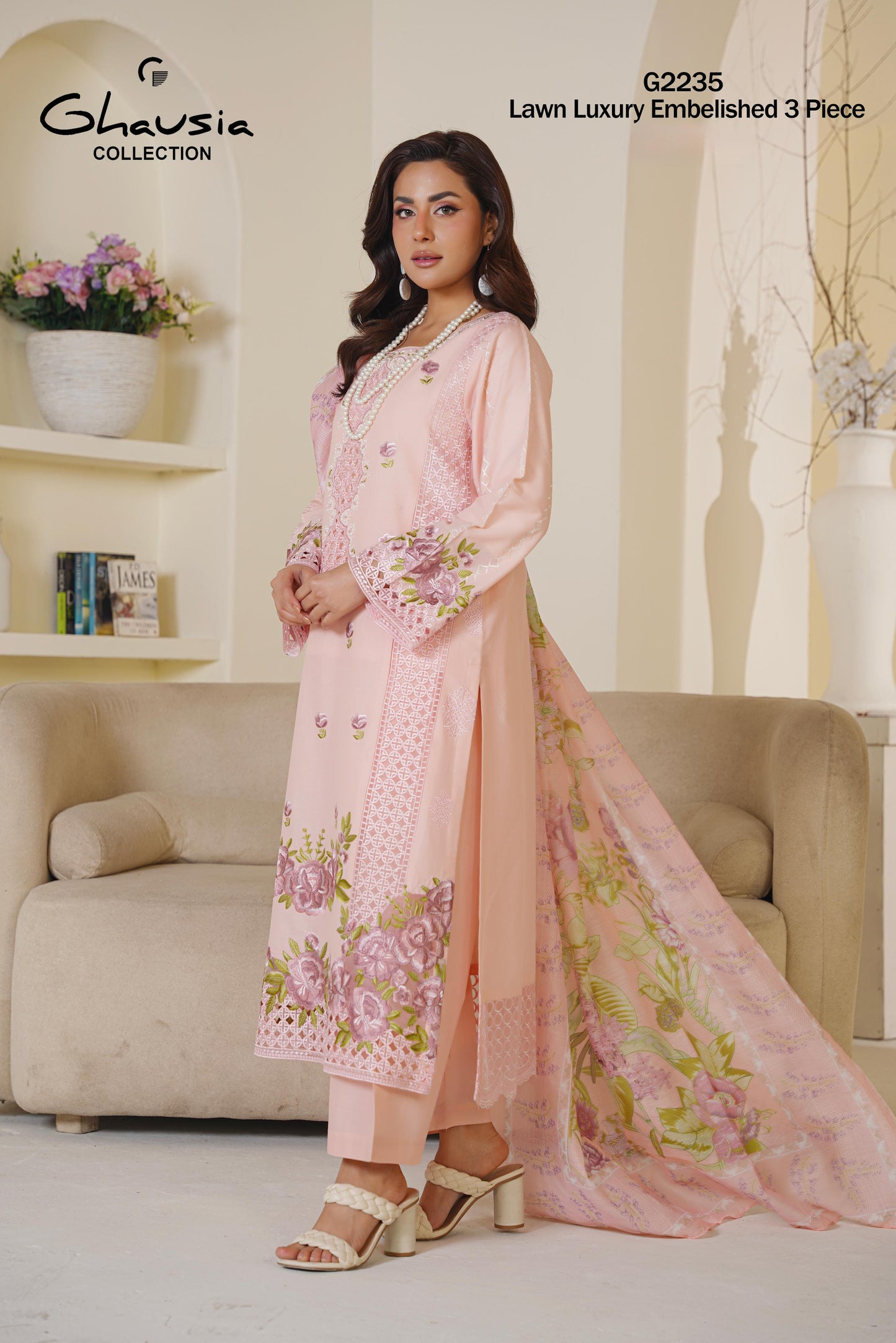 Lawn Embroidered Kurta 3P - G2235