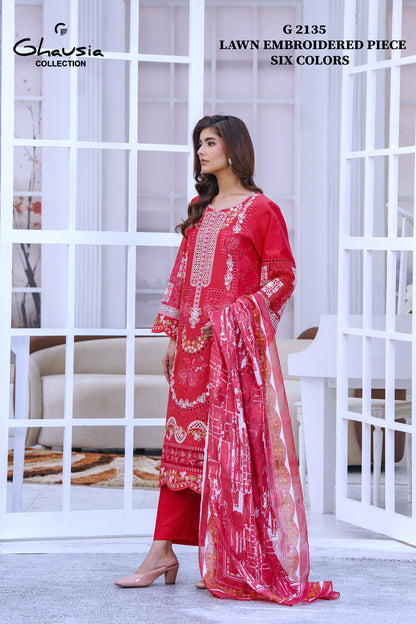 Lawn Embroidered Kurta 3P - G2135