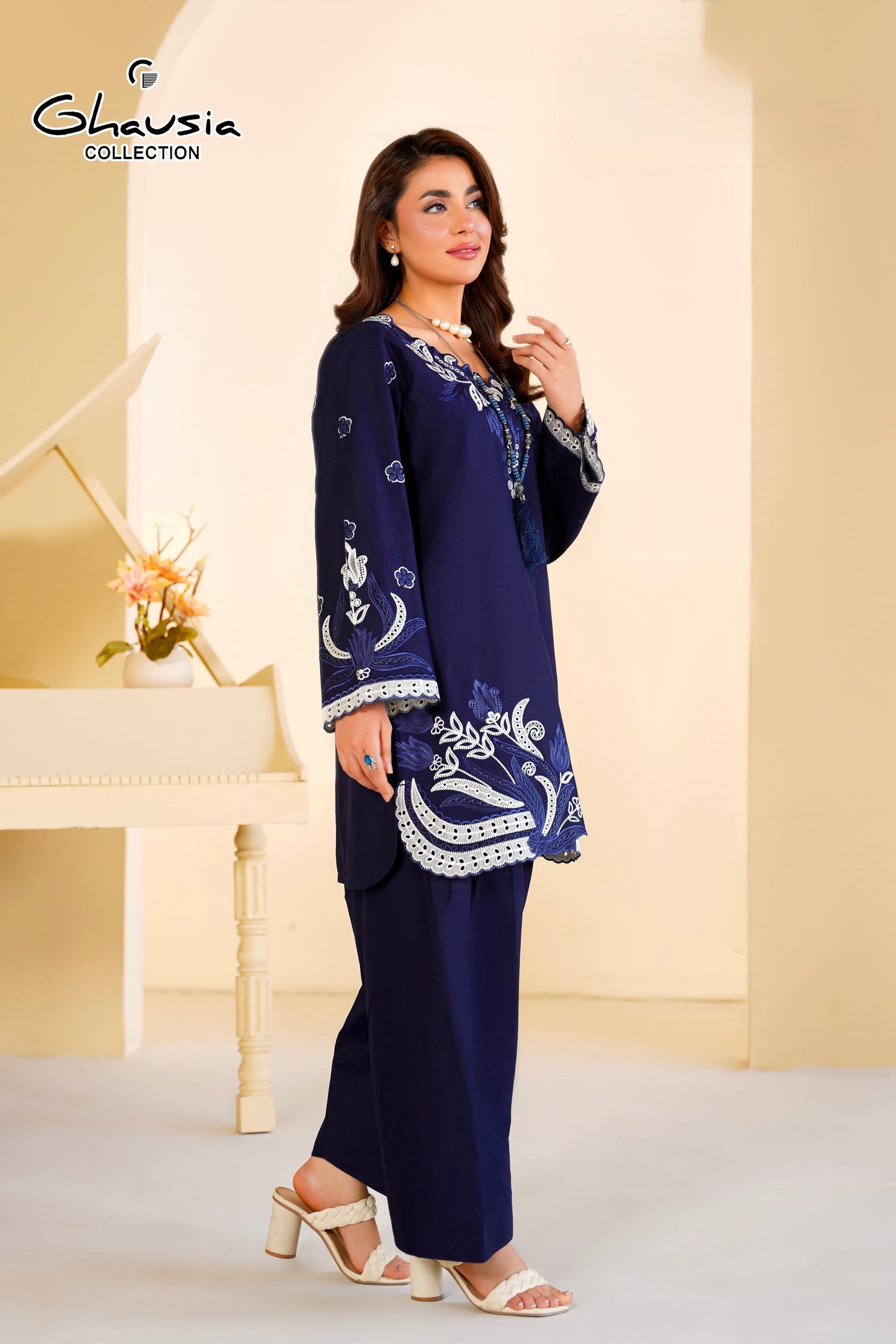 Printed Lawn Kurta 2P With Farshi Shalwar - G2403