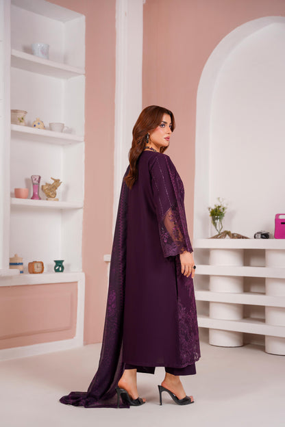 Embroidered Cambric Cotton 3pc