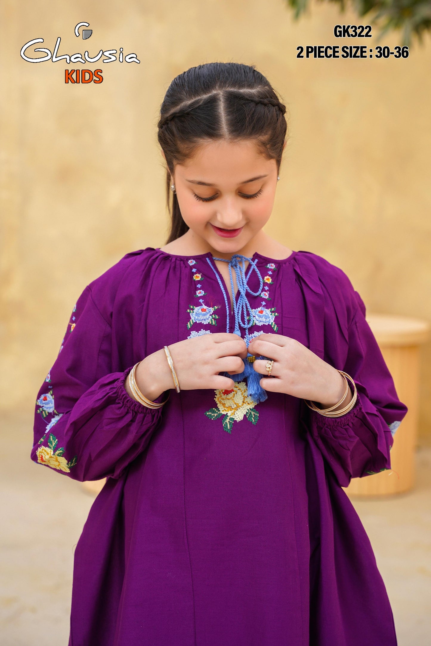 Kids Embroidered Lawn Kurta 2P - GK322