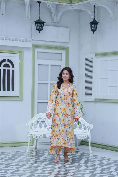 Digital Print Embroidered Lawn 2pc Ghausia Collection