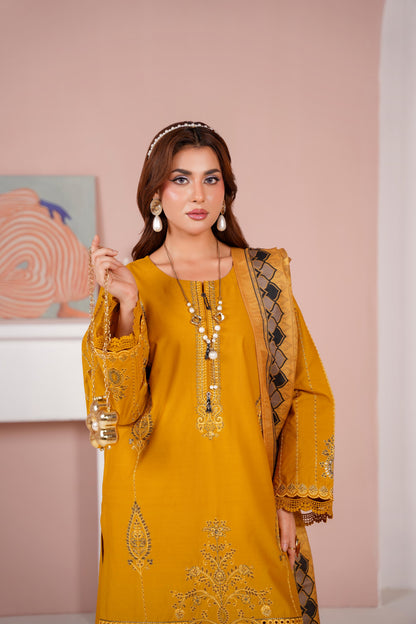 Embroidered Cambric Cotton 3pc