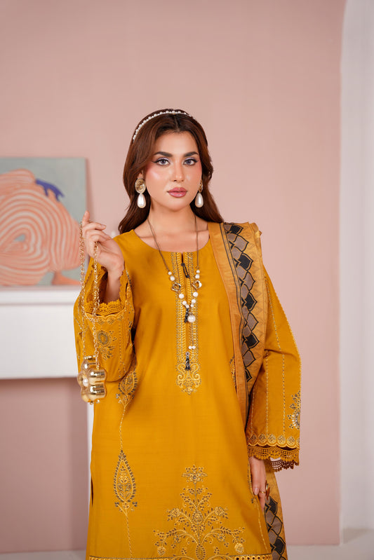 Embroidered Cambric Cotton 3pc
