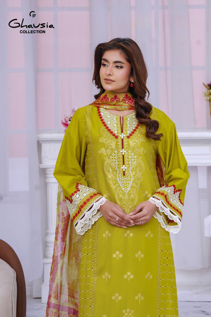 Lawn Embroidered Kurta 3P - G2116