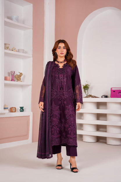 Embroidered Cambric Cotton 3pc