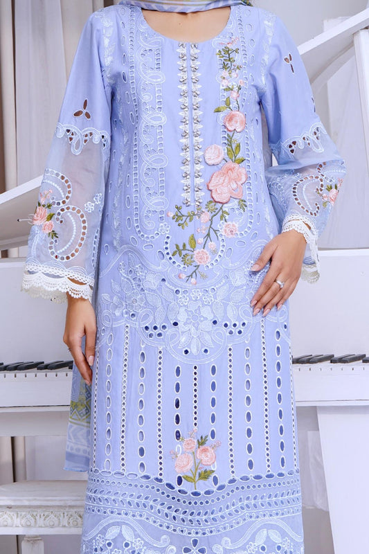 Lawn Embroidered Kurta Aplique Work 3P - G2227