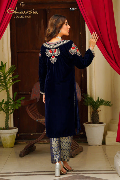 Velvet Embroidered kurta - G1902