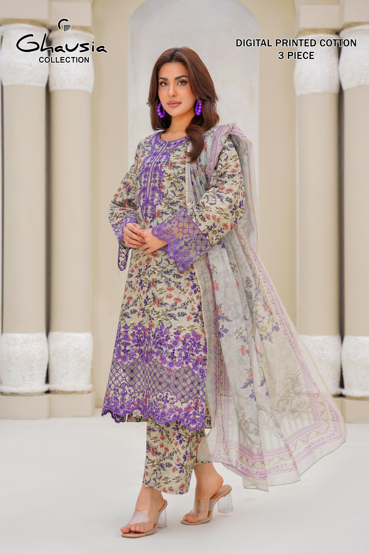 Cotton Digital Print Kurta 3P