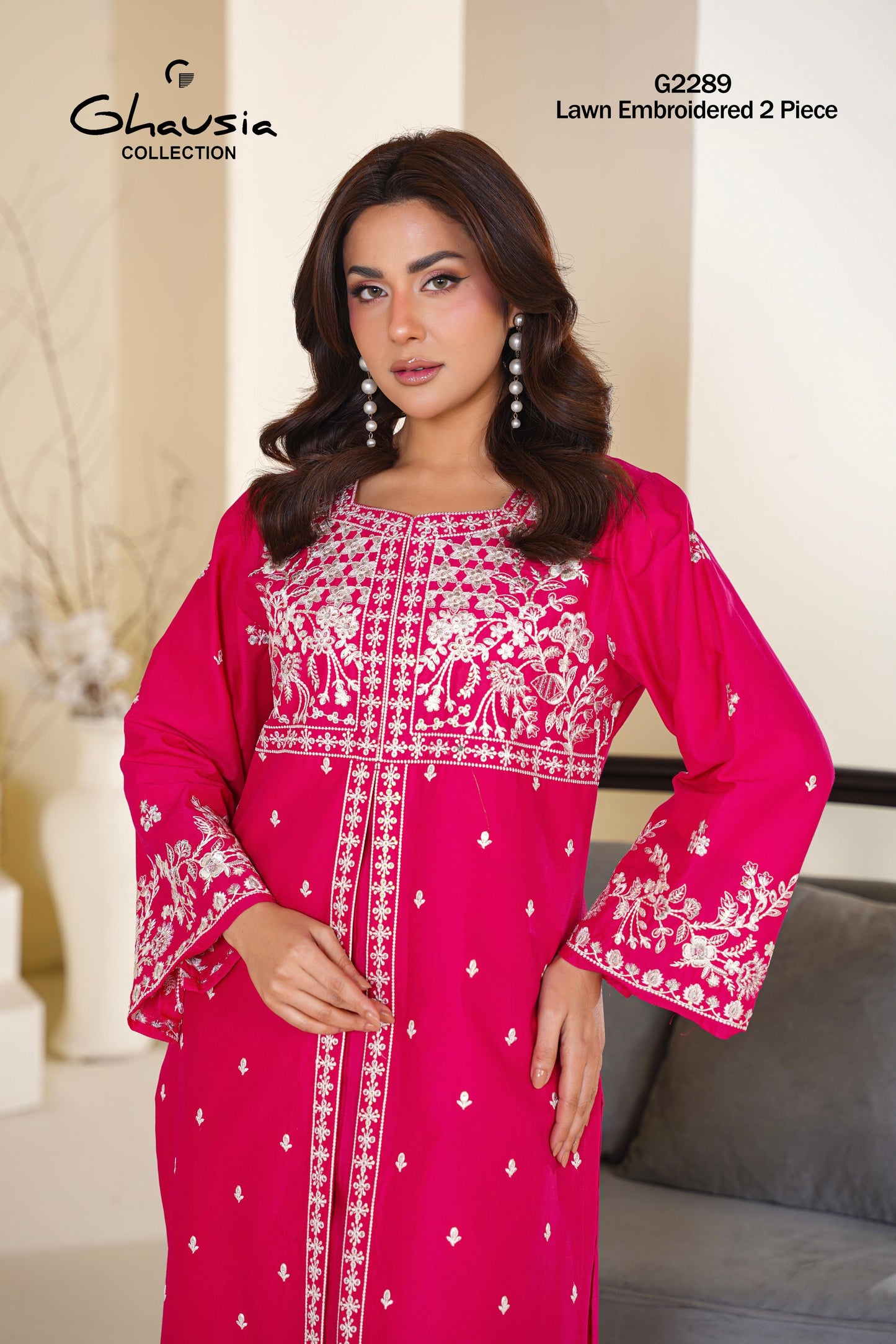 Lawn Embroidered Gown 2P - G2289
