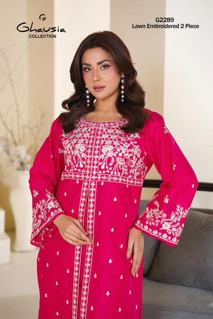 Lawn Embroidered Gown 2P - G2289