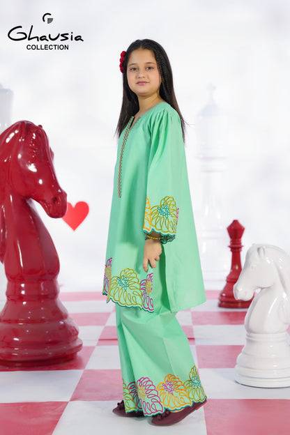 Kids Embroidered Lawn Kurta 2P - GK345