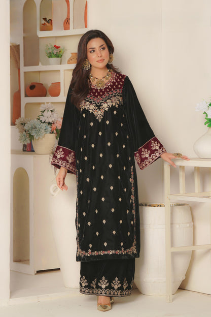 Velvet Embroidered kurta - G1954