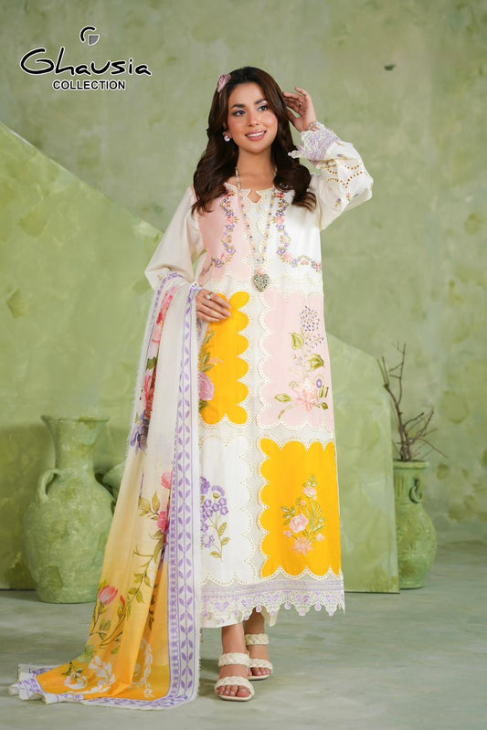 Lawn Embroidered Kurta 3P - G2406