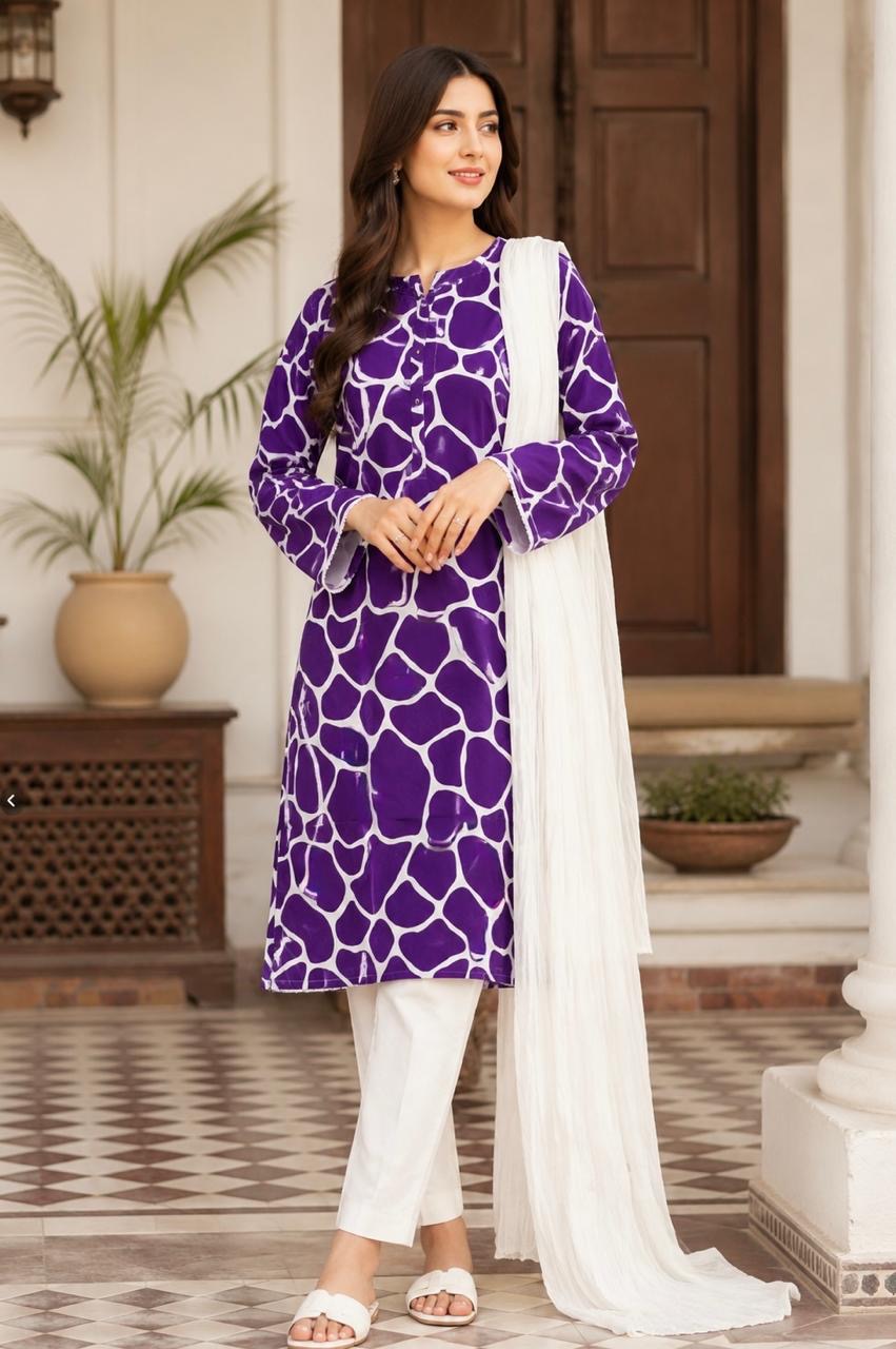 Printed Lawn Kurta 3 Piece