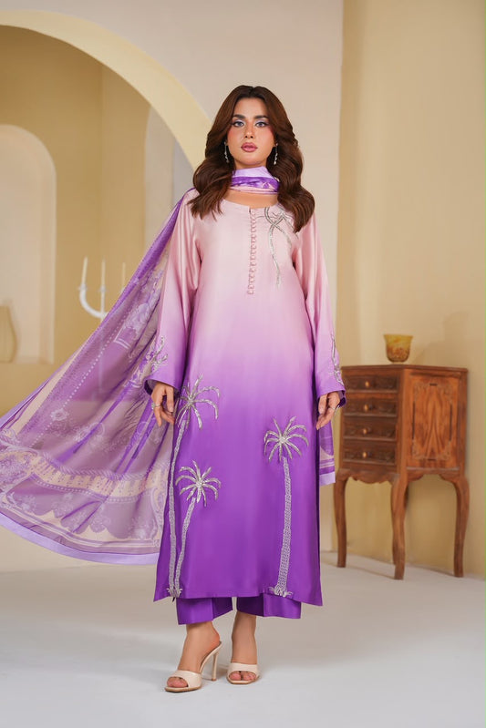 Embroidered Silk 3 Piece