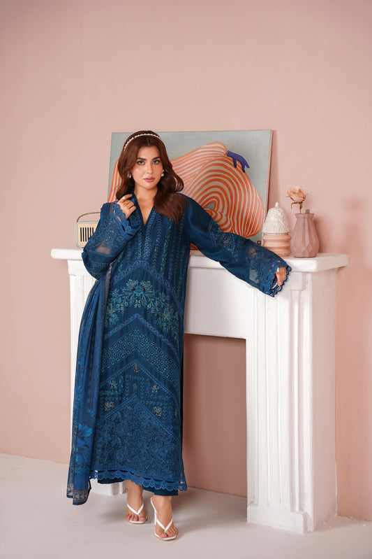 Embroidered Cambric Cotton 3pc