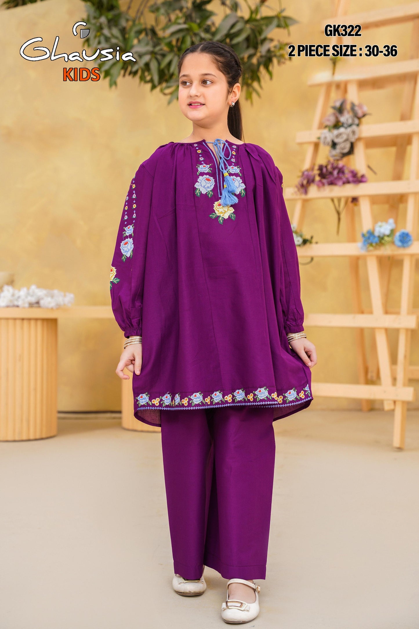 Kids Embroidered Lawn Kurta 2P - GK322