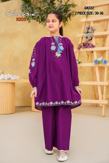 Kids Embroidered Lawn Kurta 2P - GK322