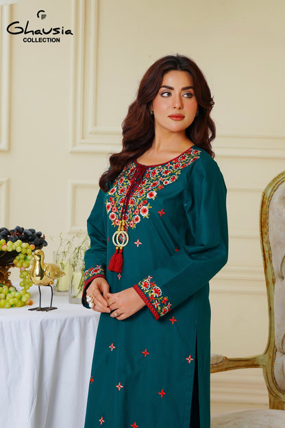 Embroidered Cambric Cotton 2pc - G2194