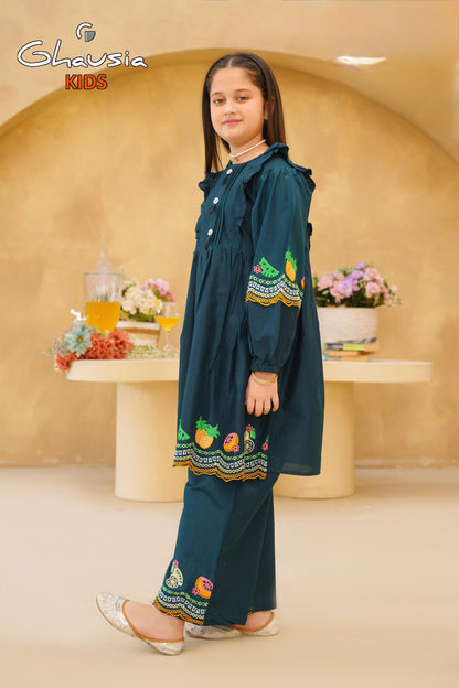 Kids Embroidered Lawn Kurta 2P - GK293